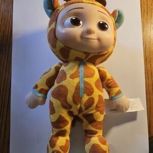 CoComelon JJ Giraffe-Themed Plush Toy with Yellow and Brown Design 8"